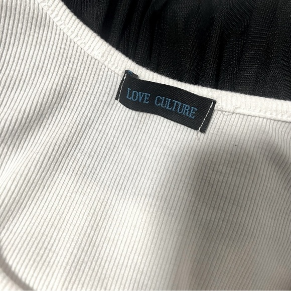 Love Culture Black White Mini Tutu Lined Sleeveless Tank Dress Casual Punk - Picture 5 of 8